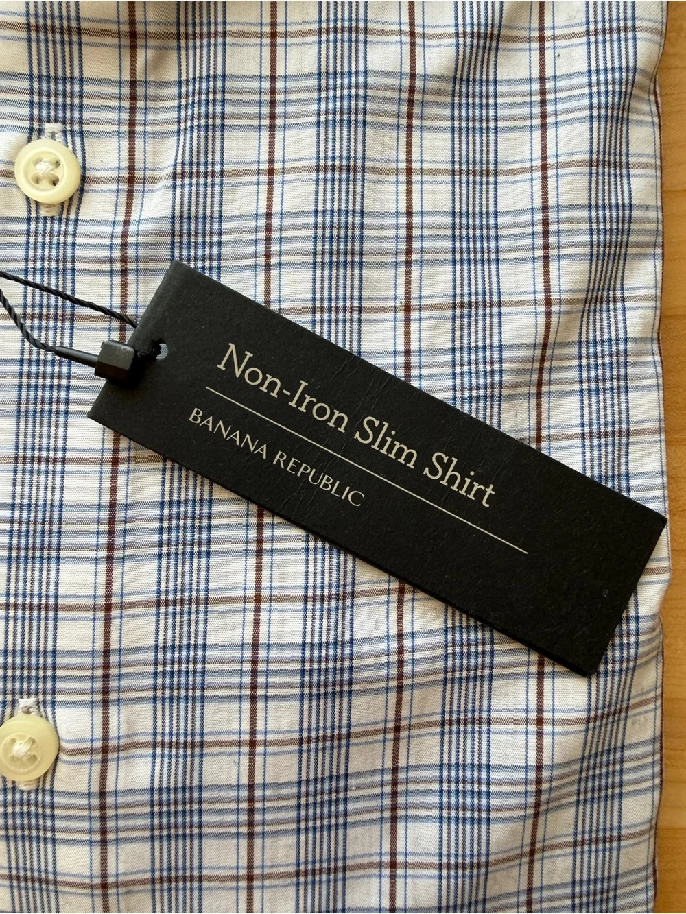 Banana Republic Plaid Non Iron Slim Fit Dress Shirt